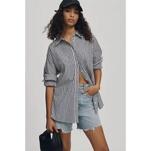 Maeve by Anthropologie The Bennet Button Up Shirt Women's XS White Striped